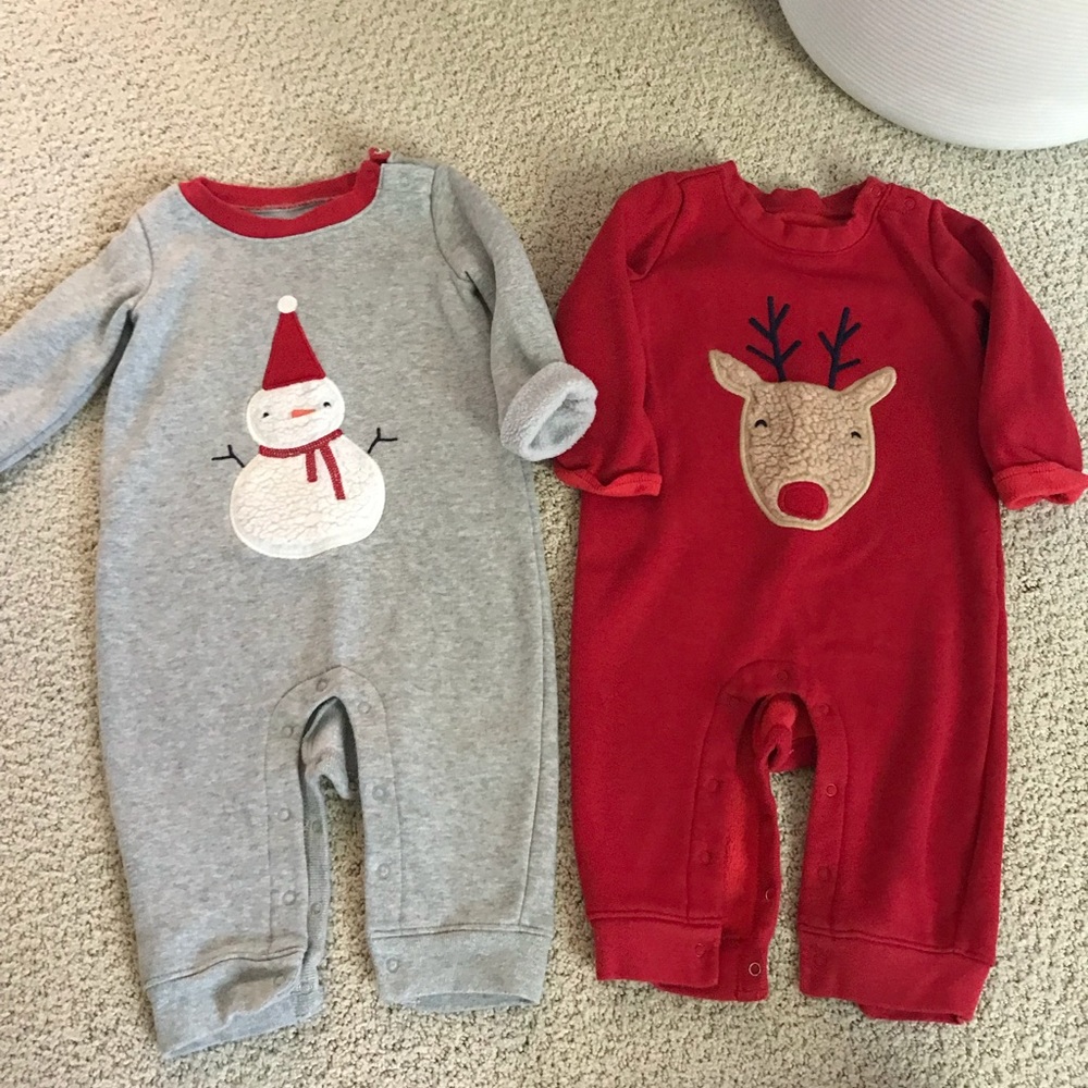 2 Baby Gap Fleece onsies